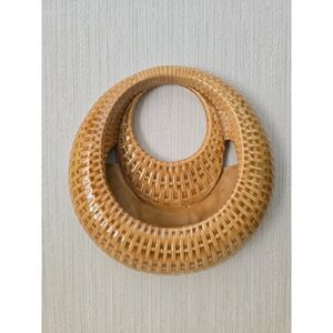 Macky Vintage Ceramic Round Basket Wall Pocket Decor - Vase Planter